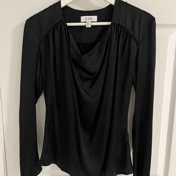 COS Women's Black Cowl Neck Drape Top - Picture 5 of 7